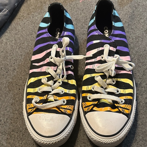 Converse Black and Multicolor Striped Sneakers - Picture 1 of 3